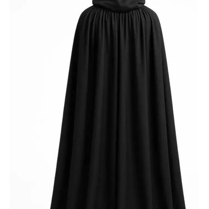 Capa Con Gorro Capucha Deluxe Terciopelo Negro Disfraz Adulto 140