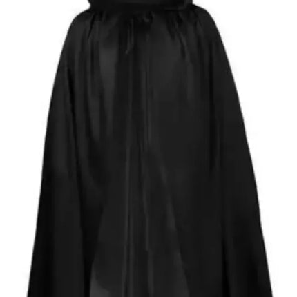 Capa Negra Con Capucha Para Disfraz Adulto 140cms De Tela