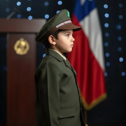 Gorro De Carabinero Para Disfraz Niño, Día Del Carabinero Verde musgo / estándar