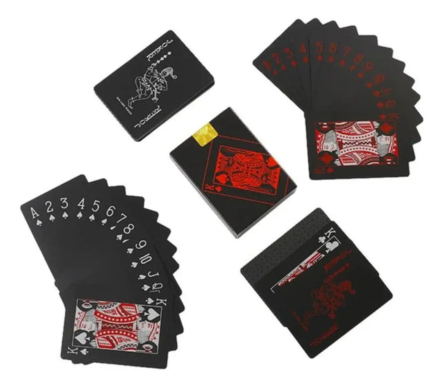 Baraja Naipe Carta Ingles Negras Plástica Magia Poker Rojas Negro/Rojo