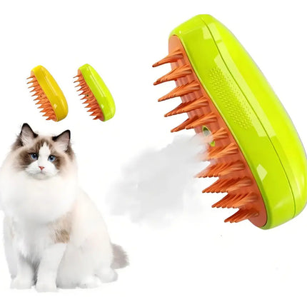 Cepillo Automático Para Gatos A Vapor 3 En 1 Color Verde