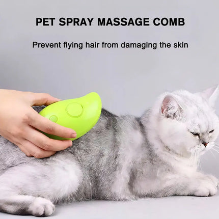 Cepillo Automático Para Gatos A Vapor 3 En 1 Color Verde