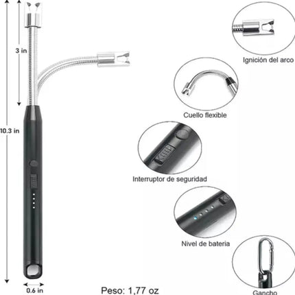 Chispero Encendedor Usb Eléctrico Plasma Recargable Premium