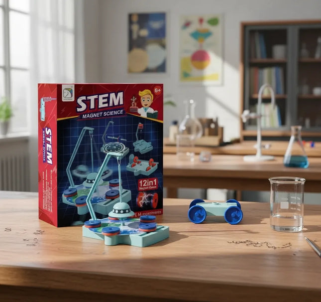 Juego Científico Experimento Con Imanes, Kit Imanes 12 En 1