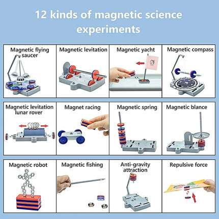 Juego Científico Experimento Con Imanes, Kit Imanes 12 En 1