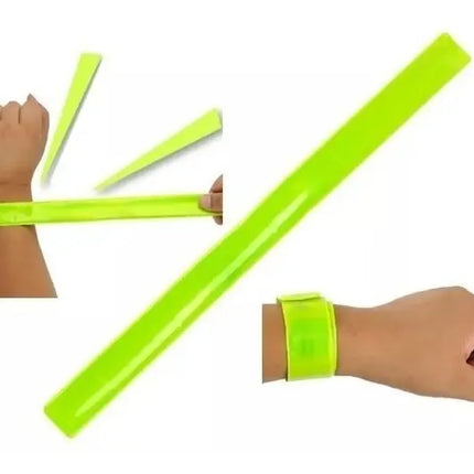 Par Cintas Reflectantes Retráctil Ciclismo Running Seguridad Amarillo