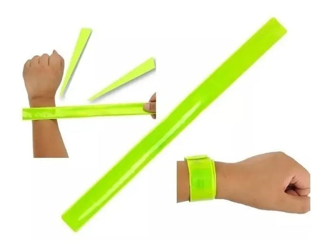 Par Cintas Reflectantes Retráctil Ciclismo Running Seguridad Amarillo