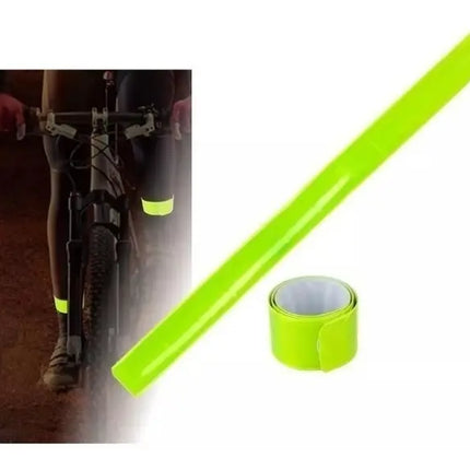 Par Cintas Reflectantes Retráctil Ciclismo Running Seguridad Amarillo