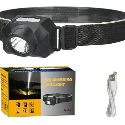 Linterna Cabeza Usb Led Cintillo Ciclismo Outdoor Trekking
