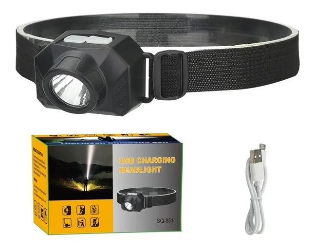 Linterna Cabeza Usb Led Cintillo Ciclismo Outdoor Trekking