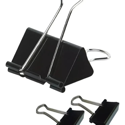 Clip Sujetapapeles 41mm 24 Unidades Binder Clip Doble Negro