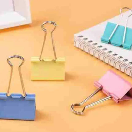 Clip Sujetapapeles 15mm 60 Unidades Binder Clip Doble Colores Pasteles