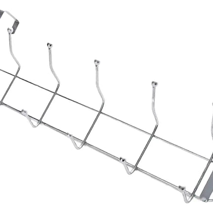 Colgador Perchero De Metal Para Puertas 6 Ganchos Dobles Plateado