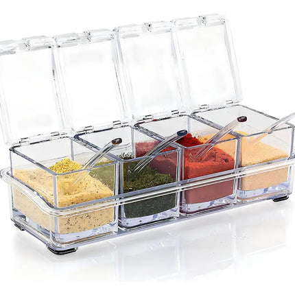Caja Organizador Condimentos De 4 Piezas / Condimentero Acrílico