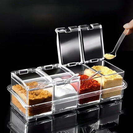 Caja Organizador Condimentos De 4 Piezas / Condimentero Acrílico