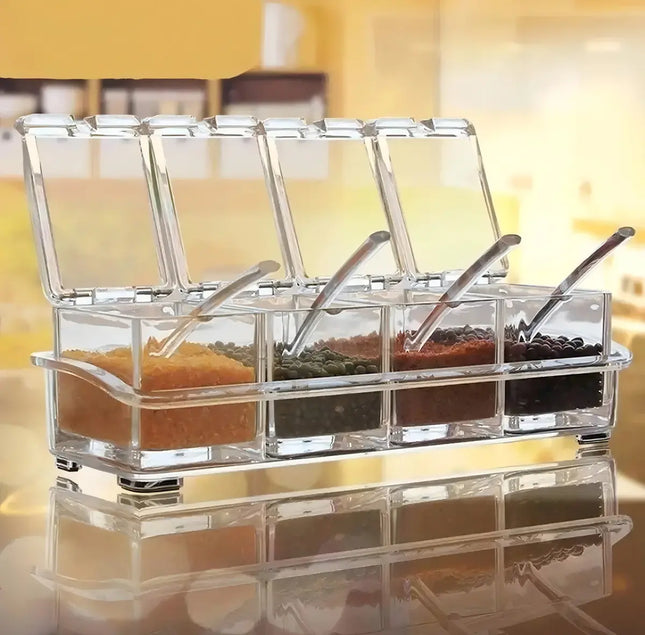 Caja Organizador Condimentos De 4 Piezas / Condimentero Acrílico