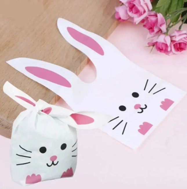 100 X Bolsas Para Huevos De Pascua, Conejo De Pascuas 10x17 Rosa