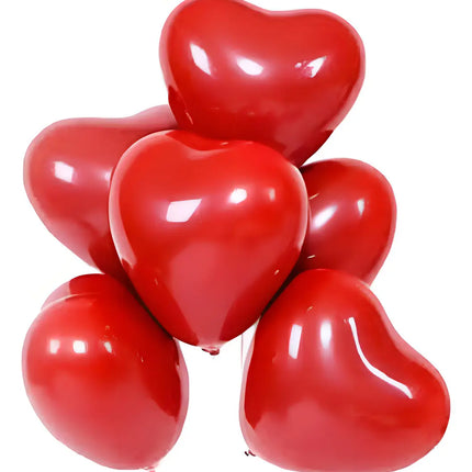 Globos Látex Corazón Globomania 30cm Rojos Apto Helio X12