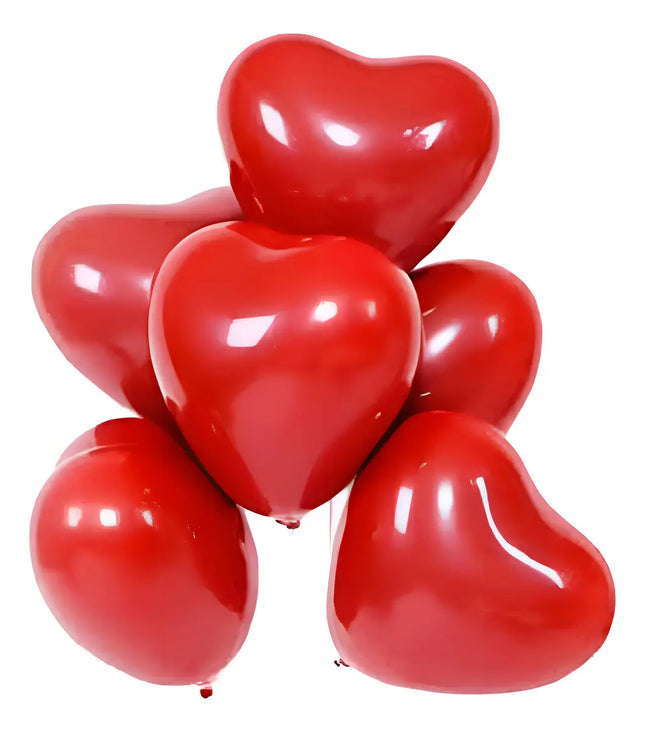 Globos Látex Corazón Globomania 30cm Rojos Apto Helio X12