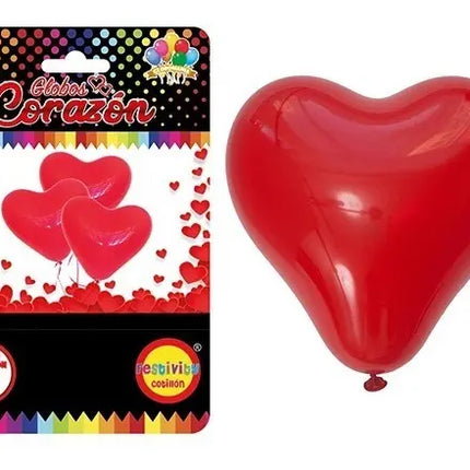 Globos Látex Corazón Globomania 30cm Rojos Apto Helio X12