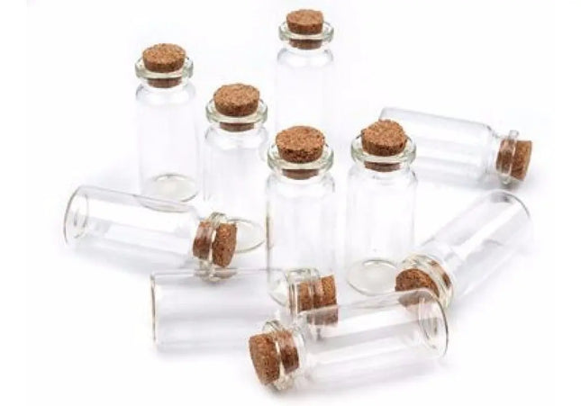 Botella Vidrio 15ml,tapa Corcho 40x30mm 12 Uds. Cristal
