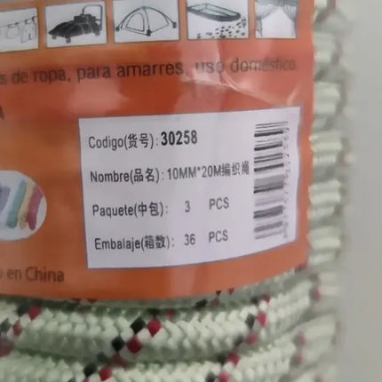 Cuerda Cordel Amarra Soga Polipropileno 10mm X 20 Metros