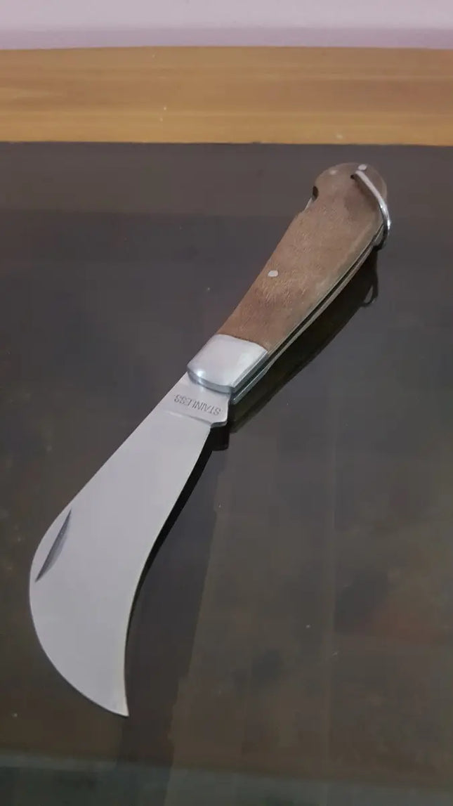 Corvo Cuchillo Cortapluma Con Seguro, Madera Grande 19cms Madera