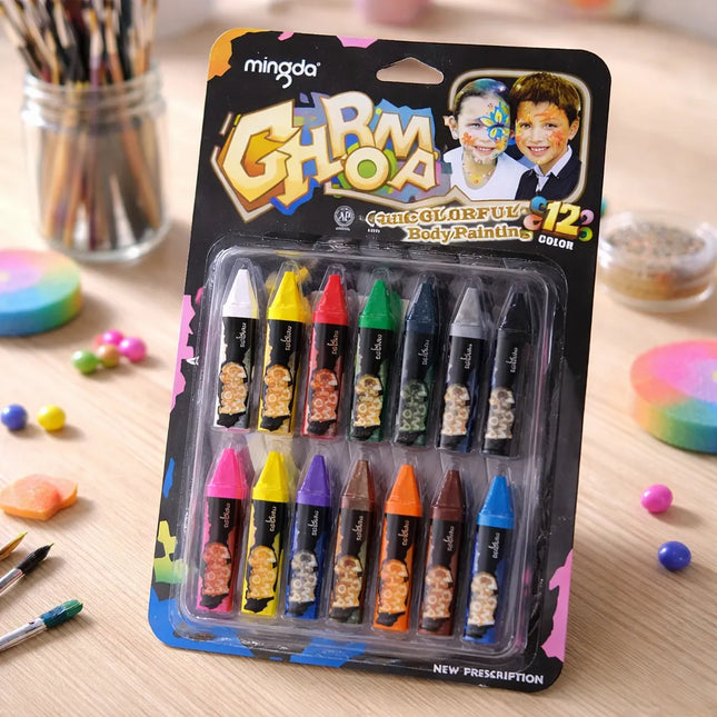 Pintura Maquillaje Pintacarita En Barra Tipo Crayon 12 Color