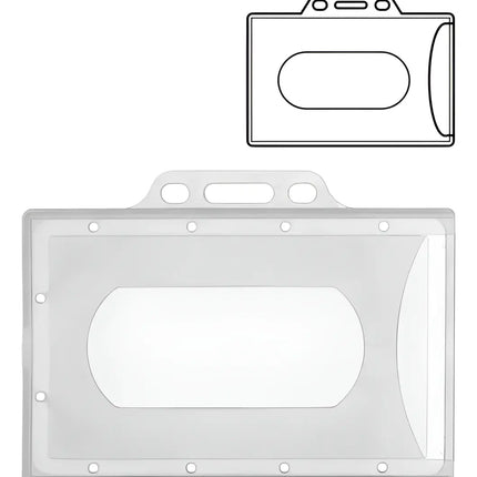Pack 50 Porta Credencial Plástica Horizontal