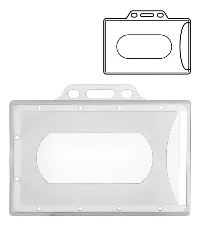 Pack 50 Porta Credencial Plástica Horizontal