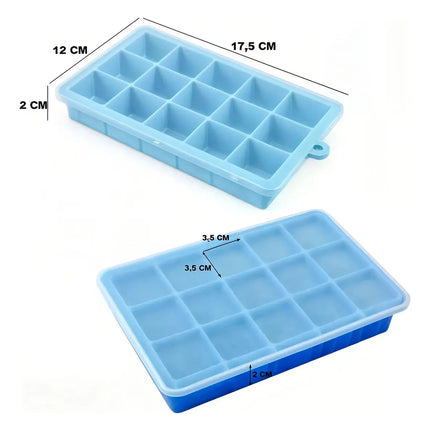 Cubeta De Hielo Mohits Silicona 15 Hielos 2 cm / 17.5 cm / 12 cm