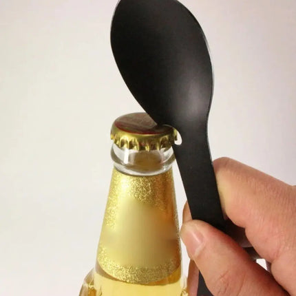 Cubierto Táctico Cuchara Tenedor Cuchillo Abrelatas 5 En 1 Negro