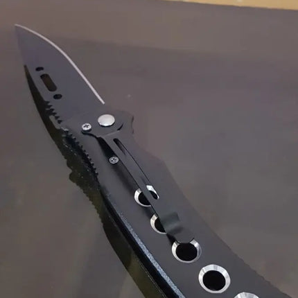 Cuchillo Automático De Combate Negro, Caza, Pesca Buen Filo