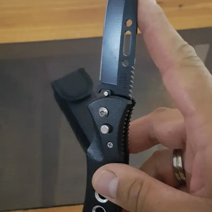 Cuchillo Automático De Combate Negro, Caza, Pesca Buen Filo