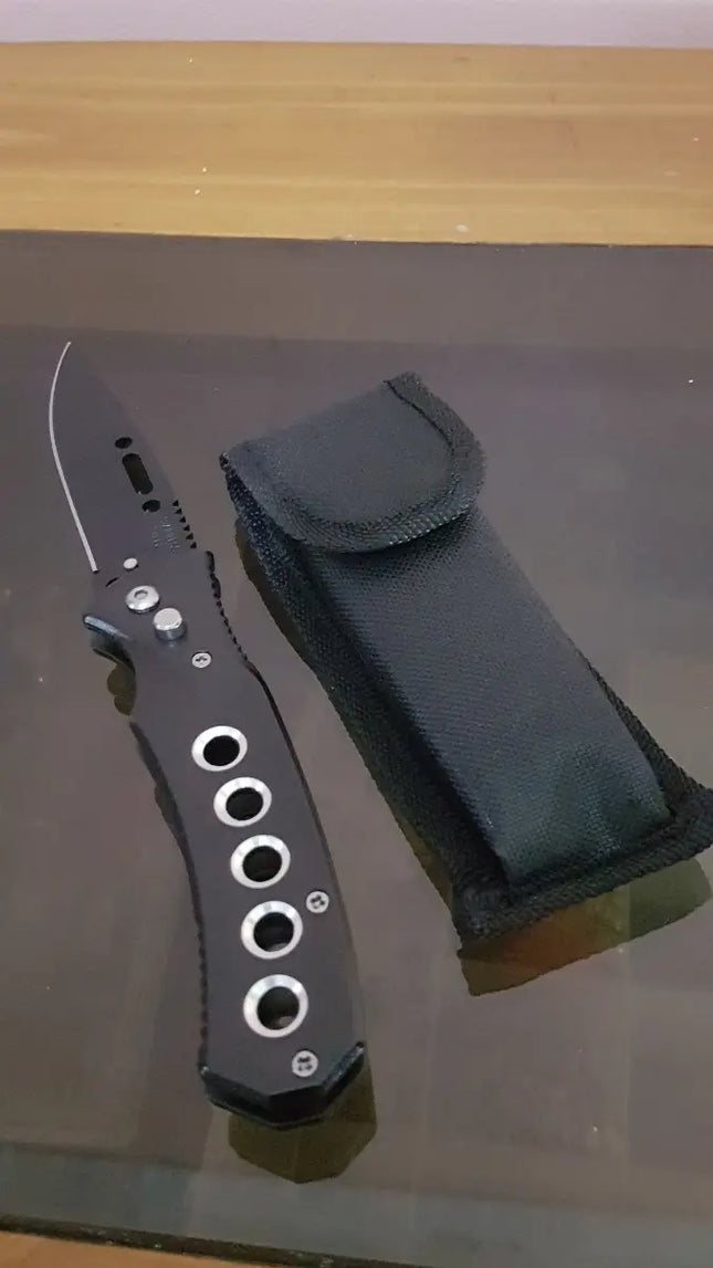 Cuchillo Automático De Combate Negro, Caza, Pesca Buen Filo