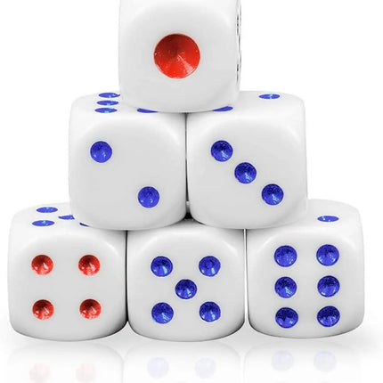 Juego Set 100 Dados Blancos 13mm Esquina Redonda , 6 Caras