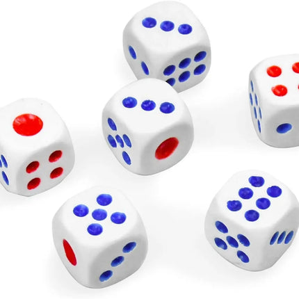 Juego Set 100 Dados Blancos 13mm Esquina Redonda , 6 Caras