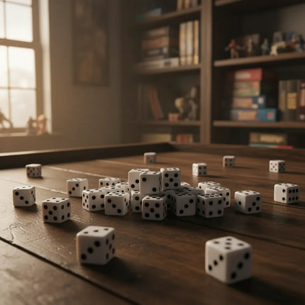 Juego Set 100 Dados Blancos Esquina Redonda , 6 Caras Blanco con Puntos Negros