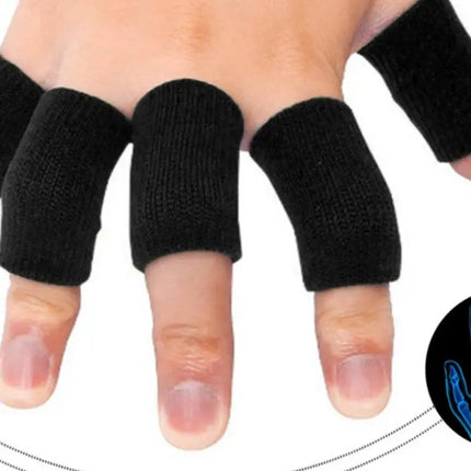 10 Protector De Dedos Deporte Soporte Elástico Vendas Basket Negro