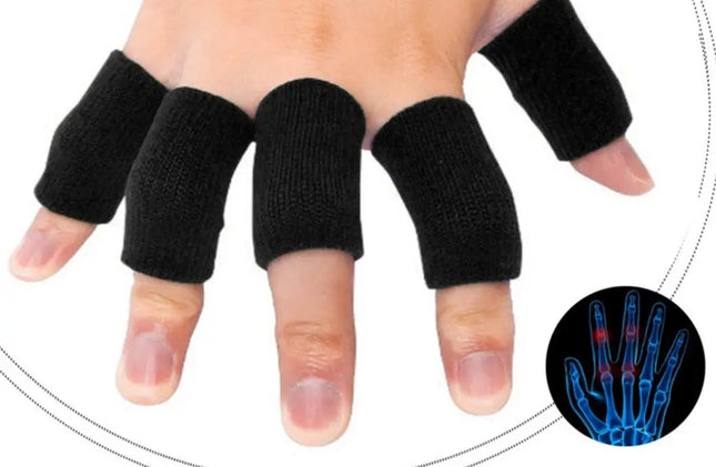 10 Protector De Dedos Deporte Soporte Elástico Vendas Basket Negro