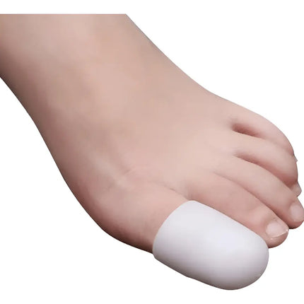 Par Protector De Silicona Ortopédico Dedo Del Pie Funda #1 Blanco