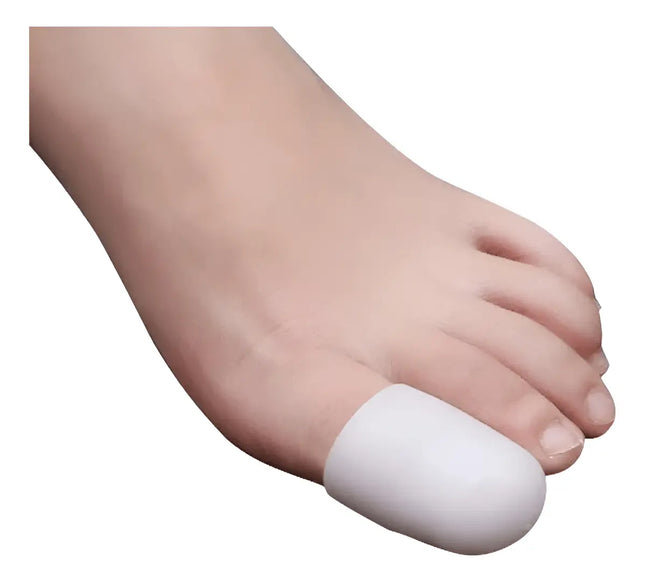 Par Protector De Silicona Ortopédico Dedo Del Pie Funda #1 Blanco