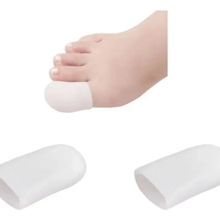 Par Protector De Silicona Ortopédico Dedo Del Pie Funda #1 Blanco