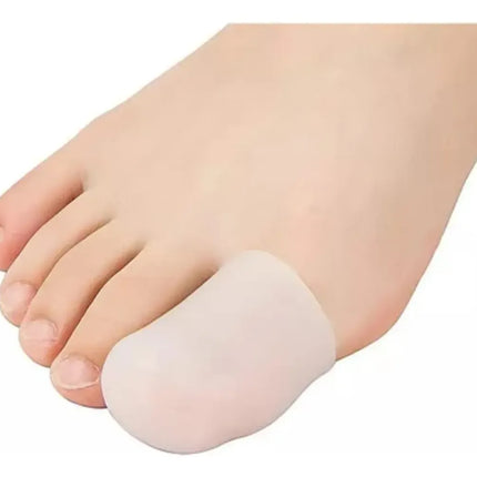 Par Protector De Silicona Ortopédico Dedo Del Pie Funda #1 Blanco