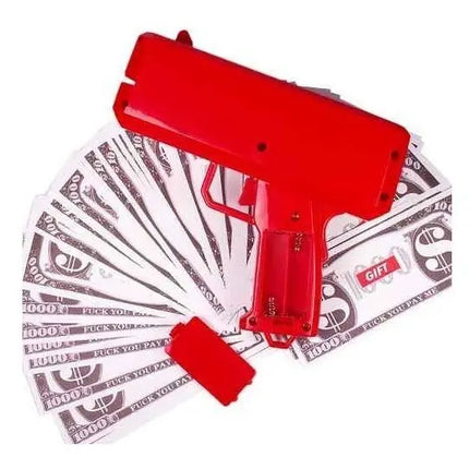 Pistola Lanza Billetes, Juguete Tira Dinero, Rockstar Rojo