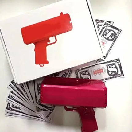 Pistola Lanza Billetes, Juguete Tira Dinero, Rockstar Rojo