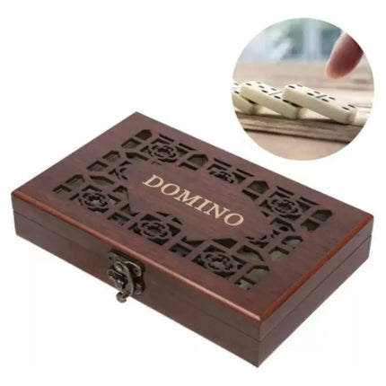 Juego De Dominó Grande Con Caja De Madera Diseño Deluxe #2