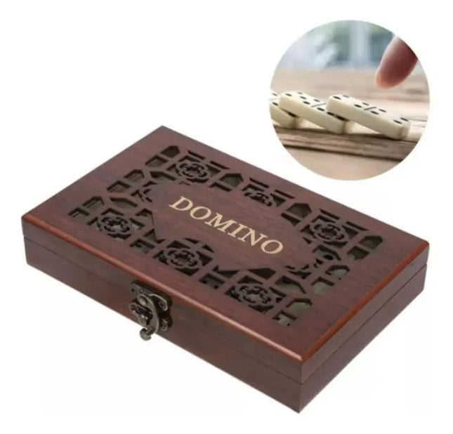 Juego De Dominó Grande Con Caja De Madera Diseño Deluxe #2