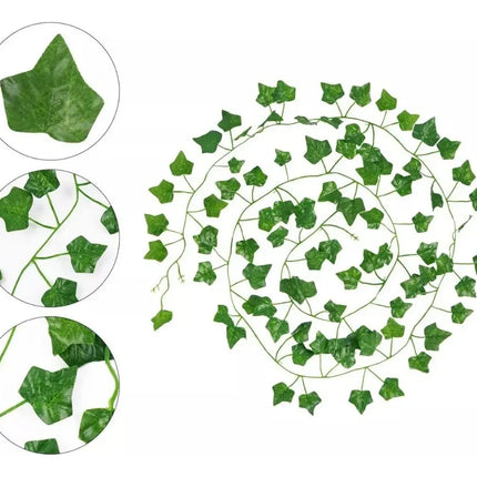 Pack 12 Tiras Planta Artificial Enredadera 2.1m Decoración Verde