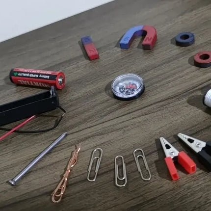 Kit Escolar Circuito Electromagnetismo Juego Imanes 17 Pieza